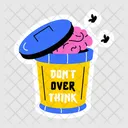 Dont Overthink Positive Quote Typographic Letters Icon