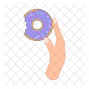 Donut bite in hand  Icon