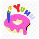 Donut de cumpleaños  Icono