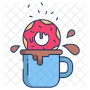 Donut Dipping In Chocolate  Icon