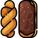 Donut Torcido Vitrificado Vitrificado Torcido Ícone