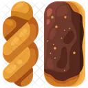 Donut Torcido Vitrificado Vitrificado Torcido Ícone