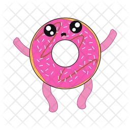 Donut pink character  Icon