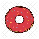 Donut Strawberry Top  Icon