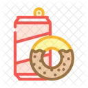 Donuts And Drink Donuts Bottle Icon
