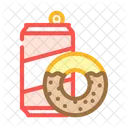 Donuts Und Getranke Donuts Flasche Symbol