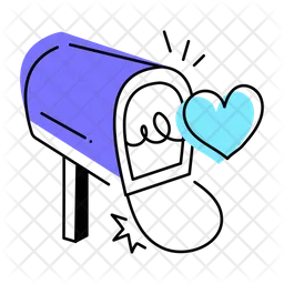 Doodle icon of romantic letterbox  Icon
