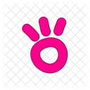 Doodle Pink Circle Line Icon