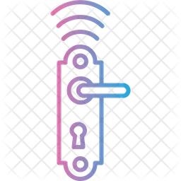 문 손잡이 문 손잡이 자물쇠 호텔 집 손잡이 입구 보안 방 무선 기술 스마트 자물쇠  아이콘