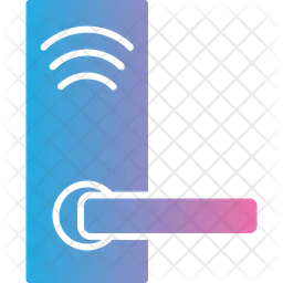 문 손잡이 문 손잡이 자물쇠 호텔 집 손잡이 입구 보안 방 무선 기술 스마트 자물쇠  아이콘
