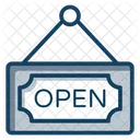 Door Label Open Label Open Sign Icon