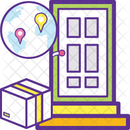 Door To Door Delivery Icon Download In Colored Outline Style