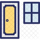 Door With Window Home Door Home Front Door And Window Icon