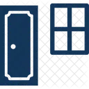 Door With Window Home Door Home Front Door And Window Icon