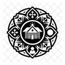 Dorfeinheit Hutte Stammes Symbol