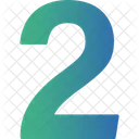Dos Numeros Numerico Icono