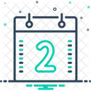 Dos Calendario Geometrico Icono