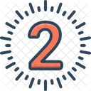 Dos Numero Anos Icono