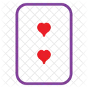 Dos De Corazones Cartas De Poquer Casino Icono