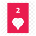 Dos De Corazones Cartas De Poquer Casino Icono