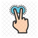 Dos Dedos Doble Icono