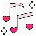 Dos Notas Musicales Corazon Amor San Valentin Icono