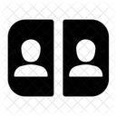 Dos Usuarios Cuadricula De Diseno Vista De Videollamada Icono
