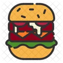 Double Burger Fast Food Big Burger Icon