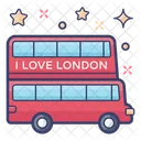 Double Decker London Bus Motorcoach Icon