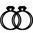 Double Ring Diamond Heart Valentine Icon