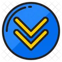 Double Down Arrow Down Direction Icon