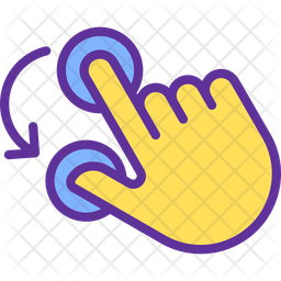 Double finger rotation Icon - Download in Colored Outline Style