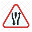 Double lane ahead  Icon
