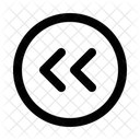 Double Left Circlearrow Navigation Navigate Icon