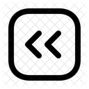 Double Left Squarearrow Navigation Navigate Icon