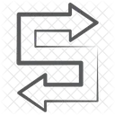Two Headed Arrow Double Sided Arrow Direction Arrow Icon