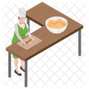 Dough Puncher Pizza Maker Dough Maker Icon