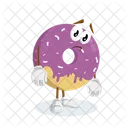 Donat Logo Mascot Sad Pose Face Icon
