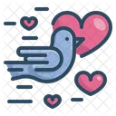 비둘기 새 심장 아이콘