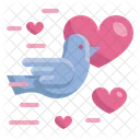 Dove Bird Heart Icon
