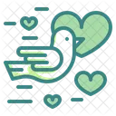 Dove Bird Heart Icon