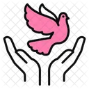 Dove Symbolizing Peace Harmony Gesture With Dove Peaceful Hands With Bird Icon