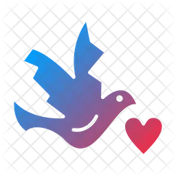 Dove With Heart  Icon