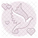 Dove With Hearts Icon