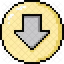 Down Circle Pixel Art Icon