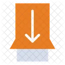 Down Arrow Grid Wireframe Icon