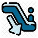 Down Escalator Staircase Stairway Icon