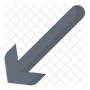 Down left arrow icon  Icon