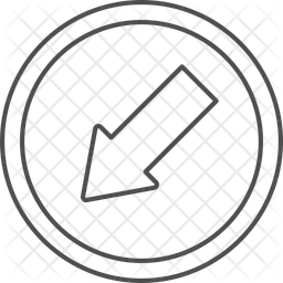 Down left arrow  Icon