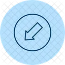 Down Left Arrow Pentaglow Icon